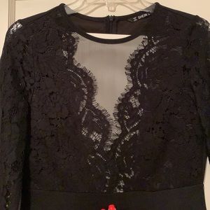 Black dress with lace sleeves